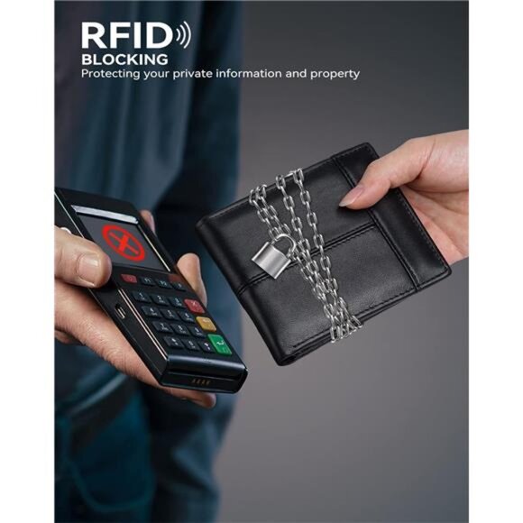 Mens Wallet Rfid Blocking Leather Wallet for Men Bifold Wallets - Picture 2 of 7